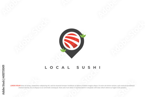logo sushi location pin sashimi local