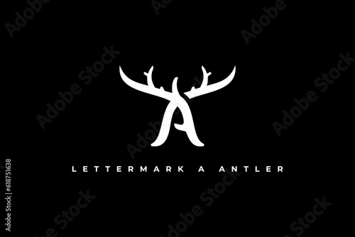 logo letter a antler deer stag