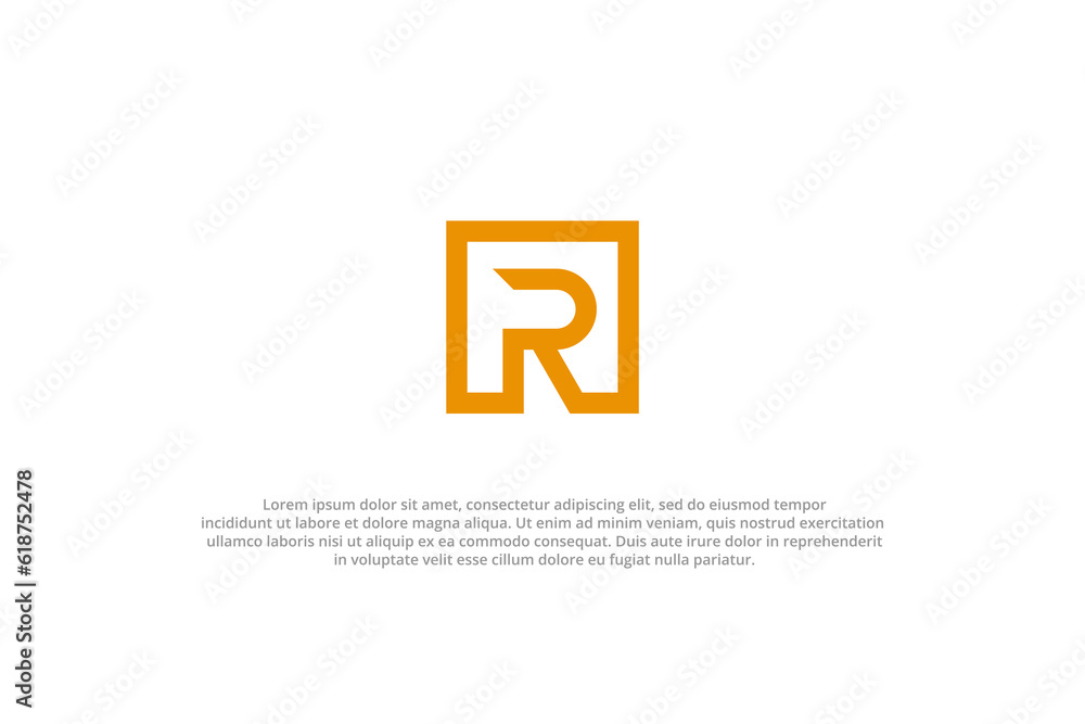 logo letter r monogram unique abstract modern minimal cut logo letter r monogram unique abstract modern minimal cut