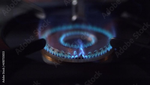 Gas burner flame ignition photo