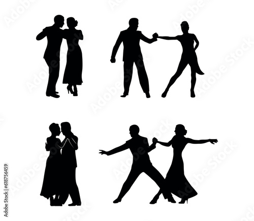 Dance people silhouette vector