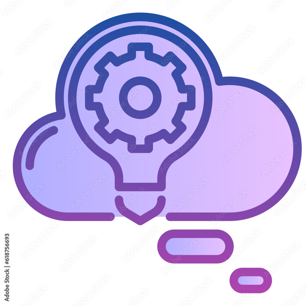 think icon, flat outline gradient icon style think icon, flat outline gradient icon style
