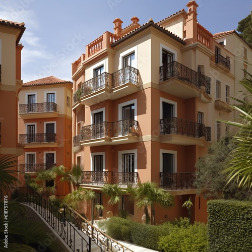 Townhouses and apartments the mediterranean townhomes. generative ai