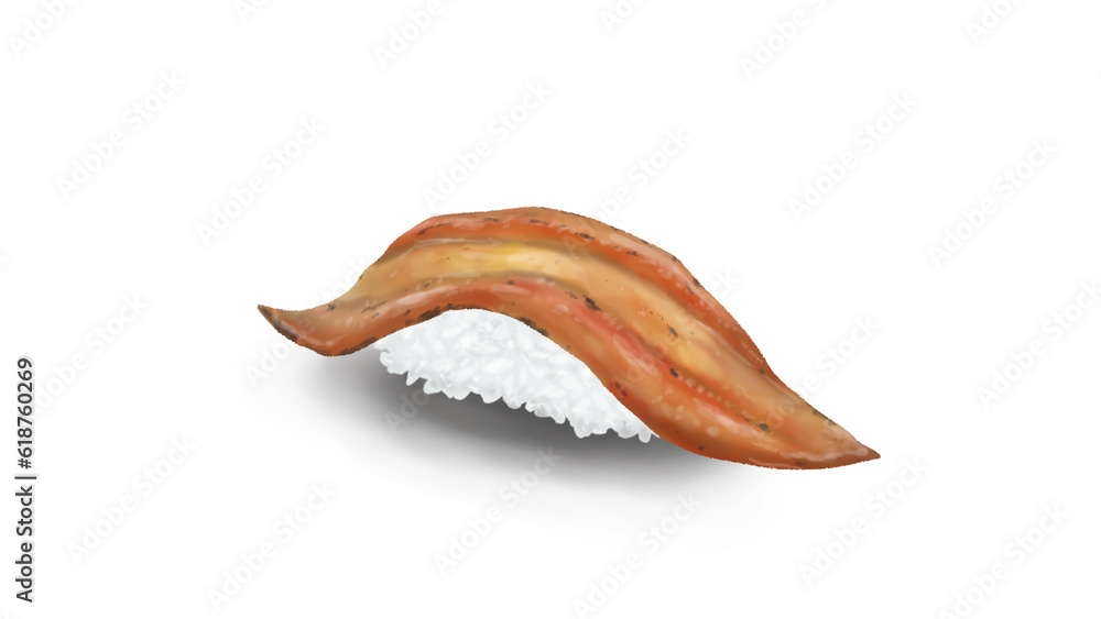 穴子の握り寿司　リアルイラスト