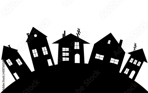 silhouette of a house