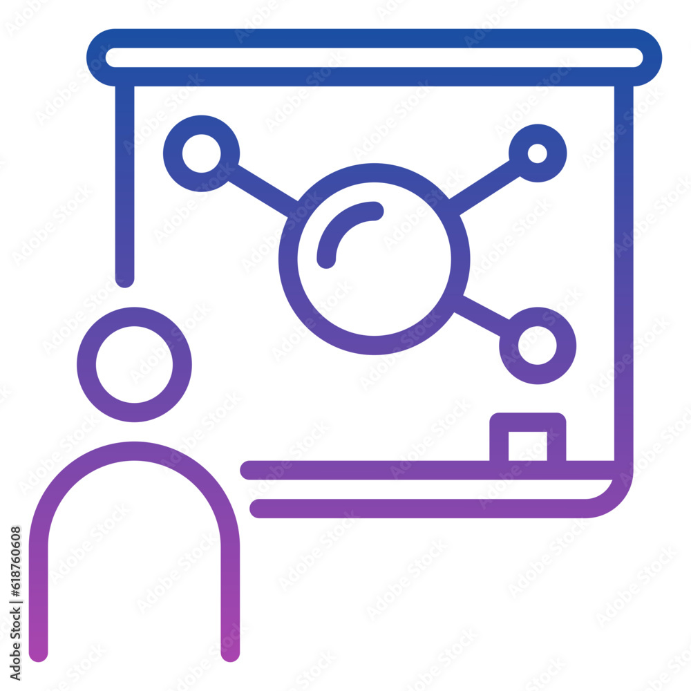 presentation icon, line gradient icon style presentation icon, line gradient icon style