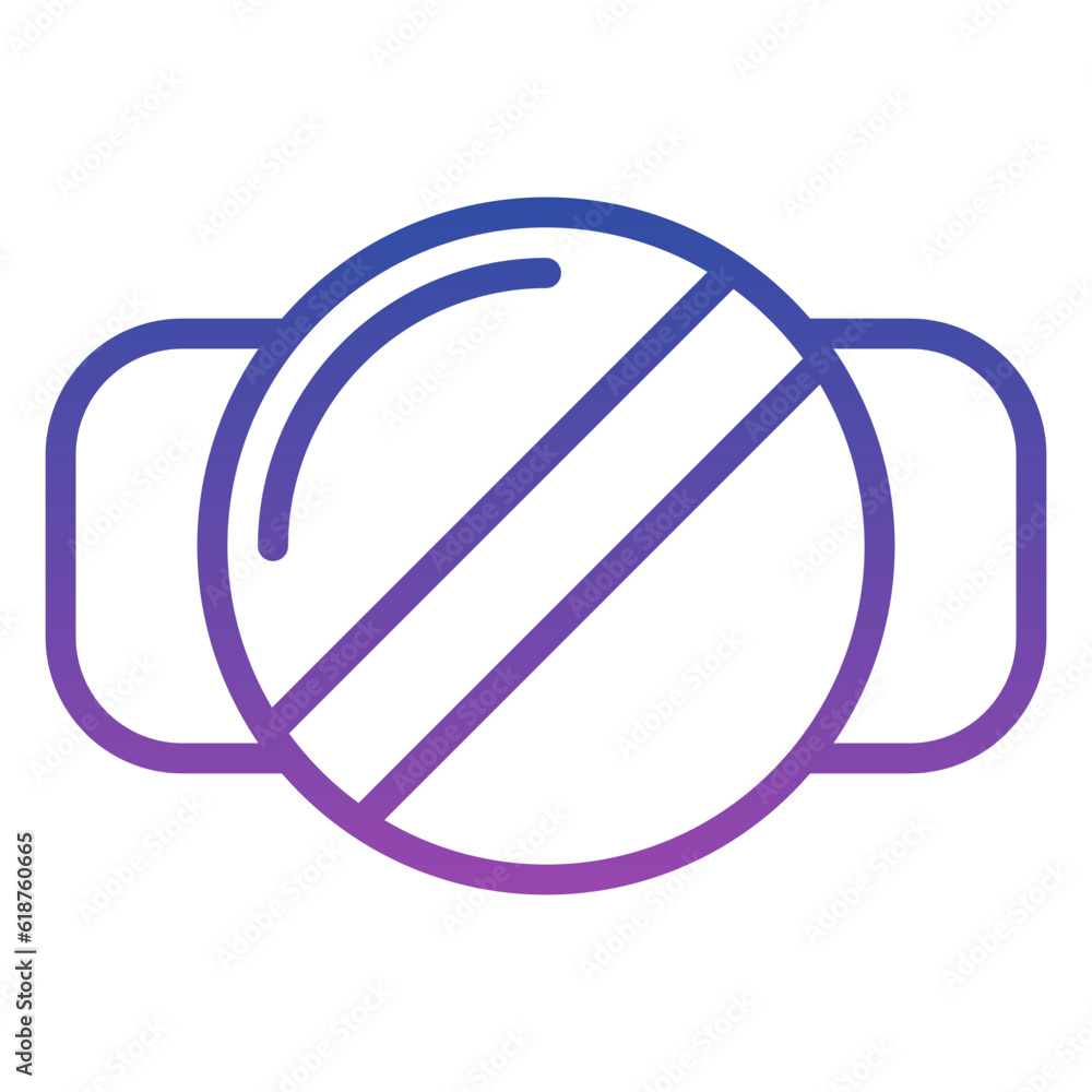 Naklejka premium camera off icon, line gradient icon style