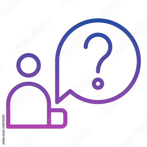 ask icon, line gradient icon style