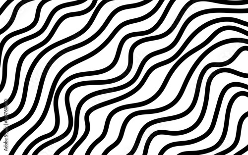 Vector black color different styles wavy lines background