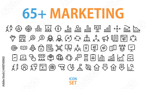 65+ marketing icon set