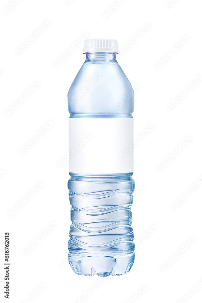 Soda water bottle with blank label isolated on white background Soda water bottle with blank label isolated on white background