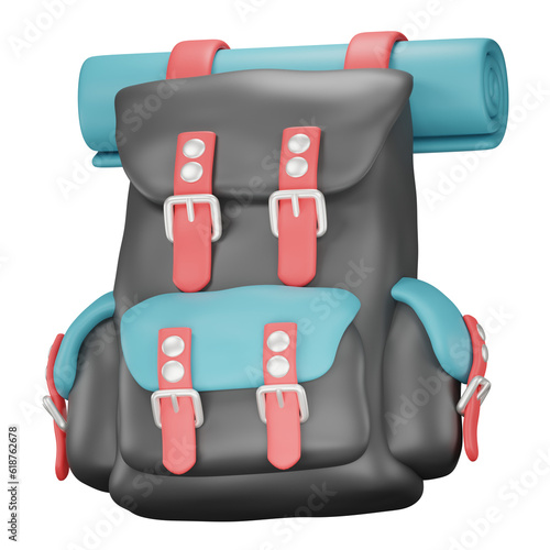 backpack 3d icon illustration