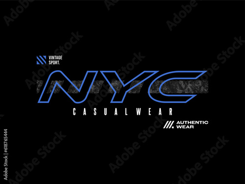 Streetwear clothing NYC typography vector template graphic tees ready for print