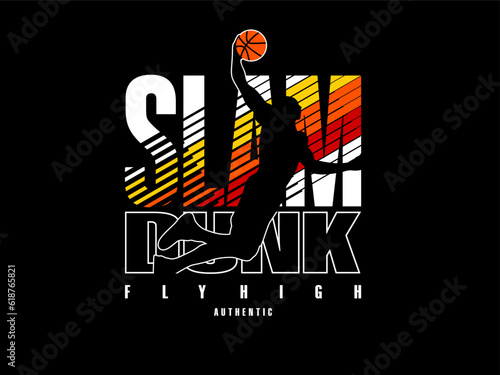 Streetwear clothing Basketball typography vector template graphic tees ready for print