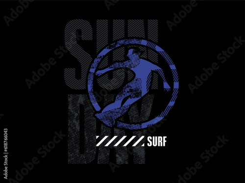 Streetwear clothing surfing typography vector template graphic tees ready for print