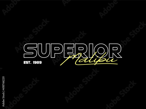Streetwear clothing malibu typography vector template graphic tees ready for print