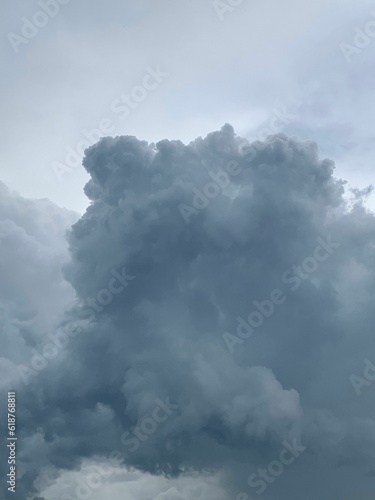 Dramatic sky with an expanse of dark grey clouds