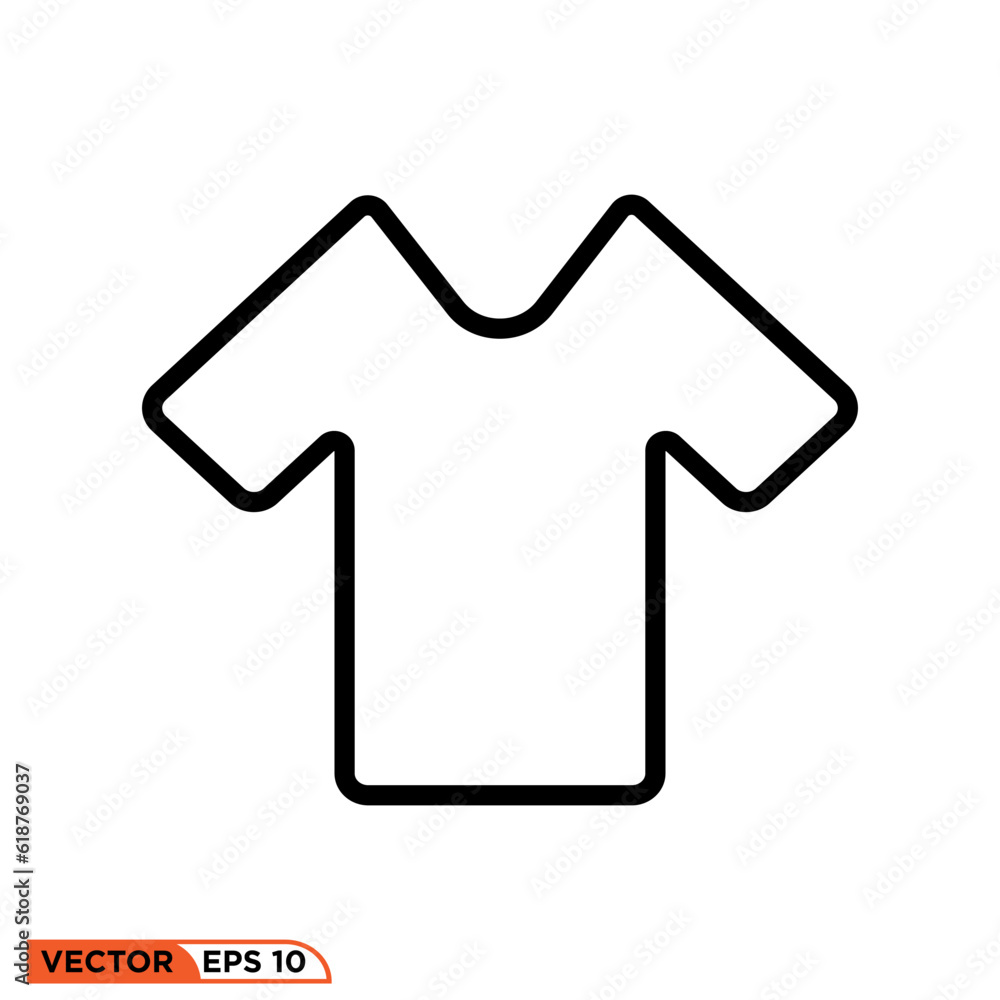 Icon vector graphic of shirt, line style Icon vector graphic of shirt, line style
