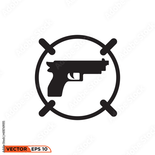 Icon vector graphic of shooting range gun