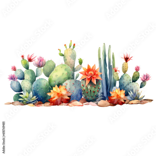 cactus and flowers