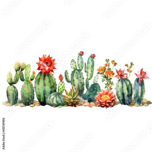 cactus and flowers