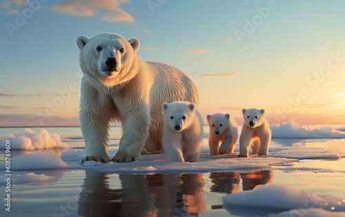 polar bear family  Generative AI