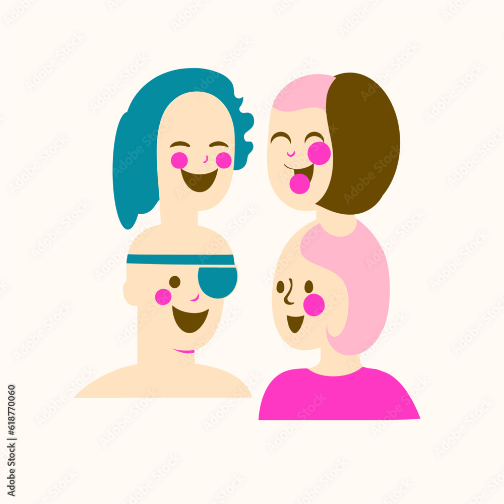 Happy family. Mother, father and son. Vector illustration in flat style Happy family. Mother, father and son. Vector illustration in flat style