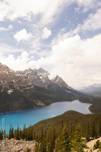 Tranquil mountain landscape with a majestic lake Peyto in Alberta, Canada