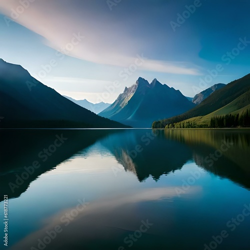 lake reflection generated by AI technology