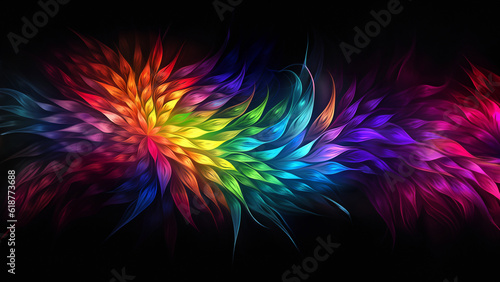Abstrakter Hintergrund Motiv für Drucksachen und Webdesign in leuchtenden bunten Mosaik Farben für Poster, ai generativ