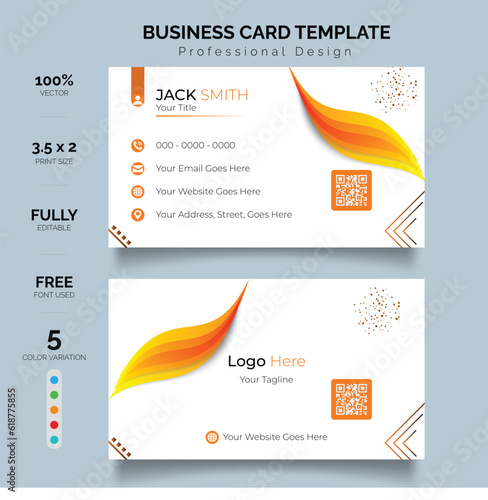 Simple and clean design with a logo and a place for a photo. Creative layout corporate identity.