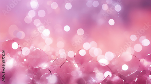 Pink glitter, pink bokeh, circle abstract light background, Pink rose shining lights, sparkling glittering Valentines day, women day or event lights romantic backdrop. Blurred abstract holiday backgro