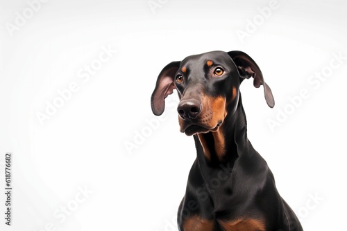 An AI generated illustration of a brown Doberman against a white background © Infinity Gear/Wirestock Creators