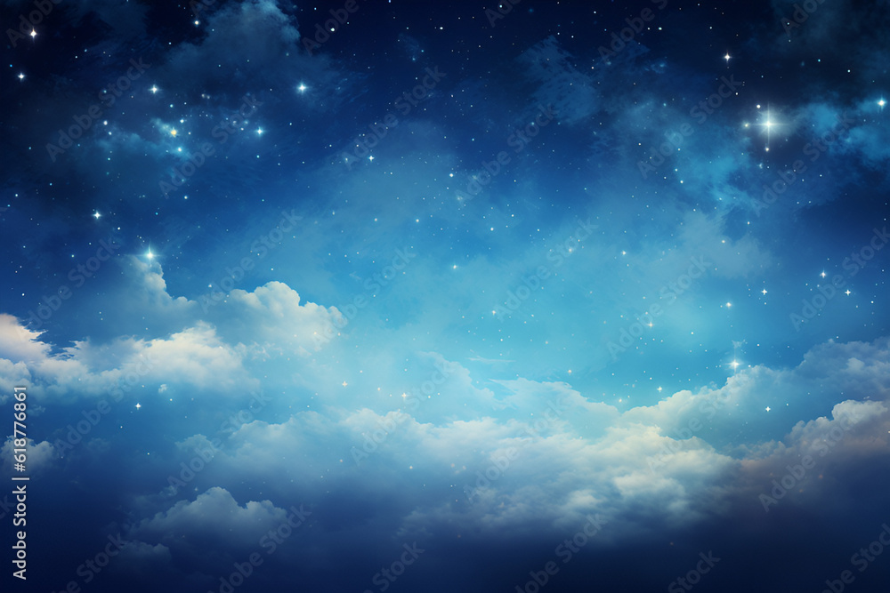 Summer starry sky background AI