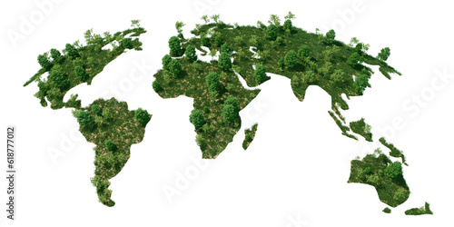 Green World Map or World map made up of various detailed trees. Png png trasparency