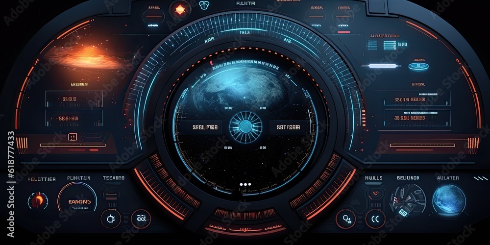 Futuristic HUD screen data hologram. Generative AI Futuristic HUD screen data hologram. Generative AI