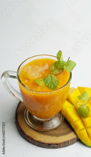 mango juice isolated on white background. 