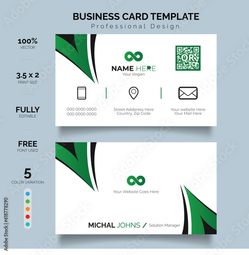 Striped Optical Illusion Business Card. Creative and modern business card template. Flat gradation business card inspiration.
