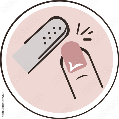 Icon of a nail with a file