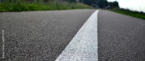 Road ahea with white line