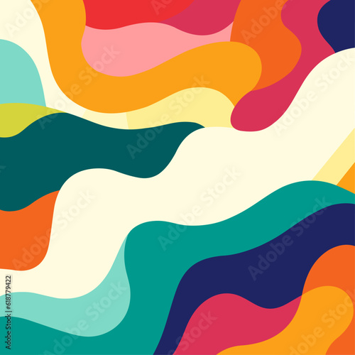 Wavy modern vector background in pastel colors