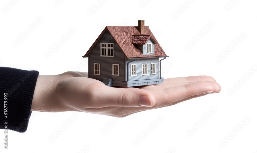 Hand Holding Model House - Real Estate Hand Holding Model House - Real Estate