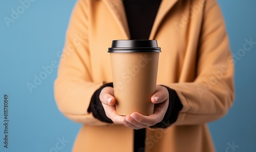 Hand Holding Paper Coffee Cup Mockup