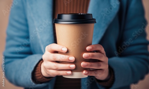 Hand Holding Paper Coffee Cup Mockup