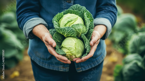 a person holding a cabbage Generative Ai