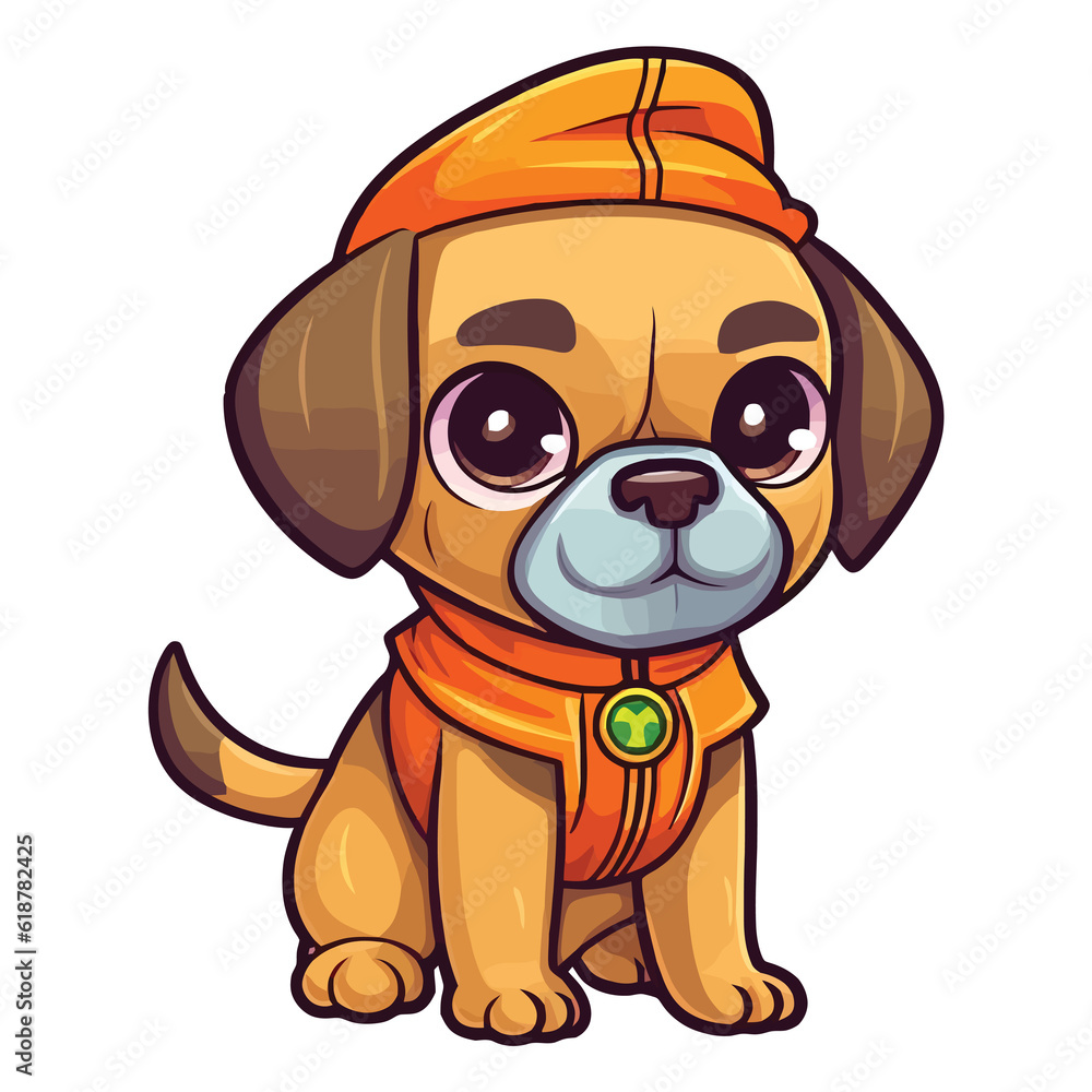 Naklejka premium Halloween Pup Parade: Join the Fun with an Adorable Puggle
