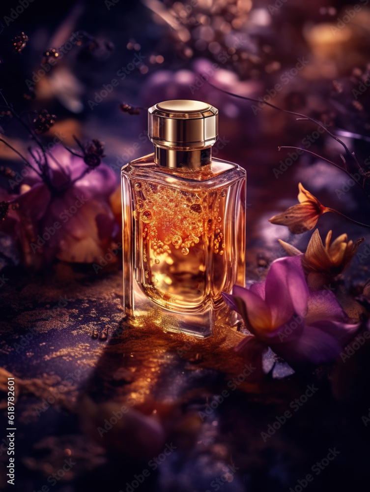 Luxurious Perfume Bottle in Exquisite Commercial Shot. Generative Ai Luxurious Perfume Bottle in Exquisite Commercial Shot. Generative Ai