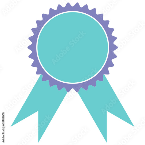 Certified Icon Vector Graphic: Authenticity and Quality Assurance, blue award ribbon 