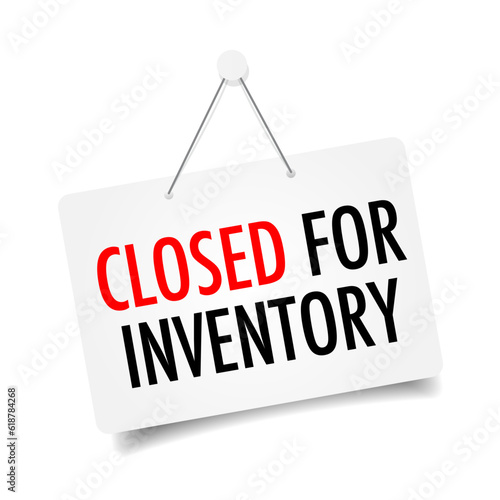Closed for inventory on door sign