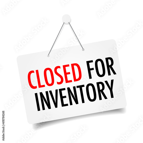 Closed for inventory on door sign photo